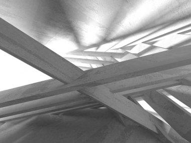 Beton mimari arka plan. Soyut boş karanlık oda. 3D render illüstrasyon