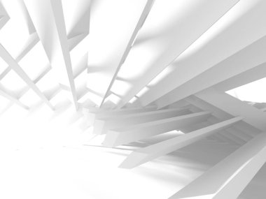 Soyut modern beyaz mimari arka planı. 3d resimleme