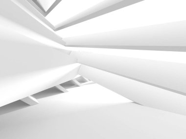 Soyut modern beyaz mimari arka planı. 3d resimleme