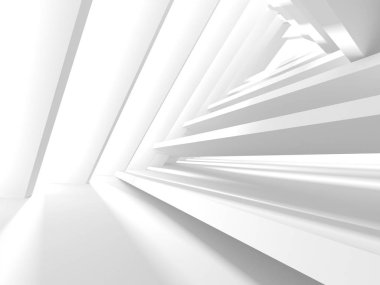 Soyut modern beyaz mimari arka planı. 3d resimleme