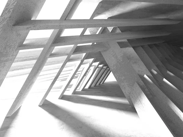 Karanlık beton boş oda. Modern mimari tasarım. Kentsel dokulu arka plan. 3D render illüstrasyon