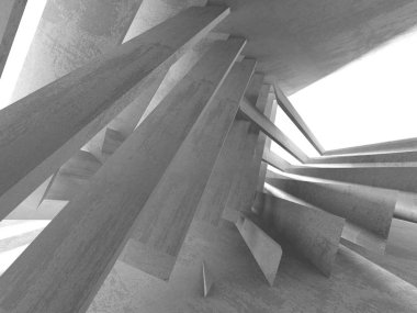 Geometrik beton mimari arka plan. 3D render illüstrasyon