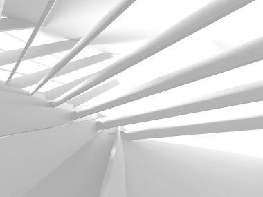 Soyut modern beyaz mimari arka planı. 3d resimleme
