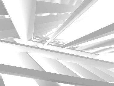 Soyut modern beyaz mimari arka planı. 3d resimleme