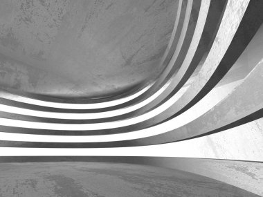 Beton mimari arka plan. Soyut boş karanlık oda. 3D render illüstrasyon