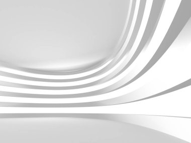 Soyut modern beyaz mimari arka planı. 3d resimleme