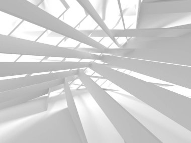 Soyut modern beyaz mimari arka planı. 3d resimleme