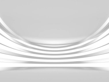 Soyut modern beyaz mimari arka planı. 3d resimleme