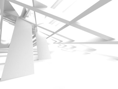 Soyut modern beyaz mimari arka planı. 3d resimleme