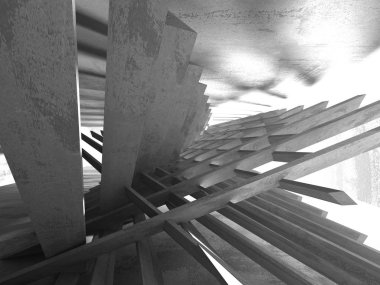 Soyut modern beyaz mimari arka planı. 3d resimleme