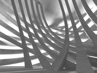 Beton mimari arka plan. Soyut boş karanlık oda. 3D render illüstrasyon