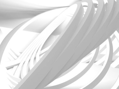 Beyaz Mimarlık inşaat Modern iç arka plan. 3D render illüstrasyon