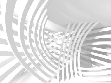 Beyaz Mimarlık inşaat Modern iç arka plan. 3D render illüstrasyon