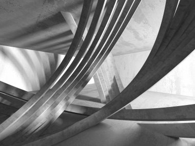 Geometrik beton mimari arka plan. 3D render illüstrasyon