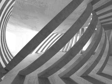 Geometrik beton mimari arka plan. 3D render illüstrasyon