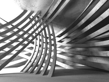 Geometrik beton mimari arka plan. 3D render illüstrasyon