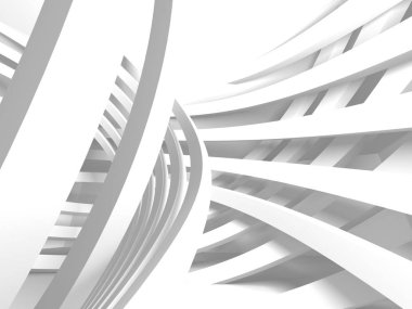 Soyut modern beyaz mimari arka planı. 3d resimleme