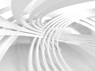 Soyut modern beyaz mimari arka planı. 3d resimleme