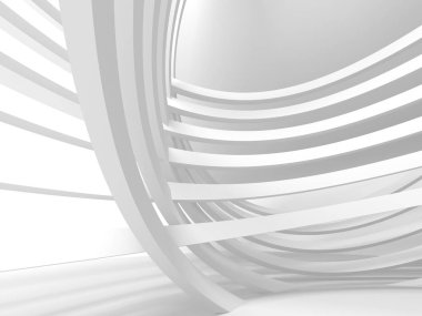 Soyut modern beyaz mimari arka planı. 3d resimleme