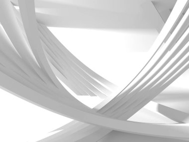 Soyut modern beyaz mimari arka planı. 3d resimleme