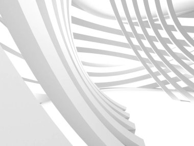 Soyut modern beyaz mimari arka planı. 3d resimleme