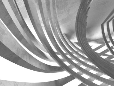 Geometrik beton mimari arka plan. 3D render illüstrasyon