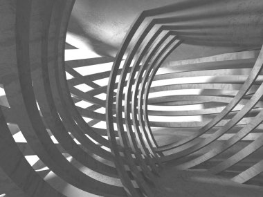 Geometrik beton mimari arka plan. 3D render illüstrasyon