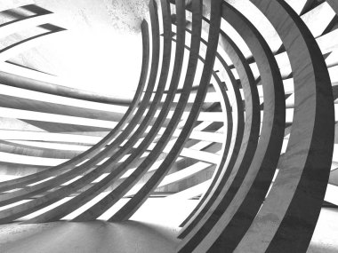 Karanlık beton boş oda. Modern mimari tasarım. Kentsel dokulu arka plan. 3D render illüstrasyon