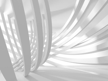 Soyut modern beyaz mimari arka planı. 3d resimleme