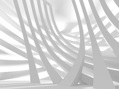Soyut modern beyaz mimari arka planı. 3d resimleme