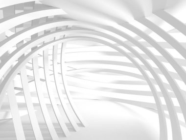 Soyut modern beyaz mimari arka planı. 3d resimleme