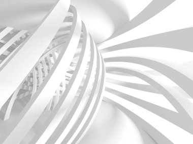 Beyaz Mimarlık inşaat Modern iç arka plan. 3D render illüstrasyon