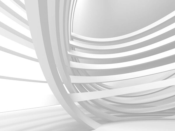 Abstract Modern White Architecture Background. 3d Render Illustration