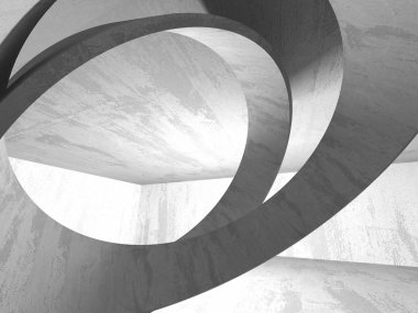 Geometrik beton mimari arka plan. 3D render illüstrasyon