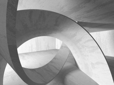 Geometrik beton mimari arka plan. 3D render illüstrasyon