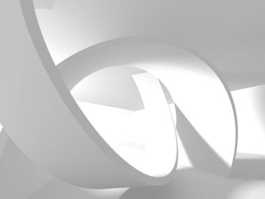 Soyut modern beyaz mimari arka planı. 3d resimleme