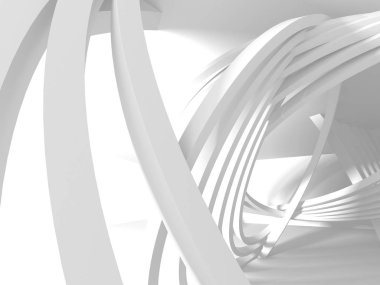 Soyut modern beyaz mimari arka planı. 3d resimleme