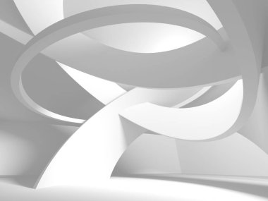 Soyut modern beyaz mimari arka planı. 3d resimleme