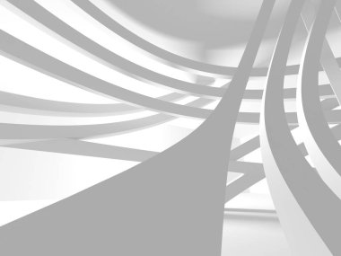 Soyut modern beyaz mimari arka planı. 3d resimleme