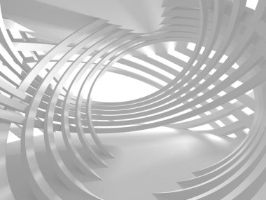 Soyut modern beyaz mimari arka planı. 3d resimleme