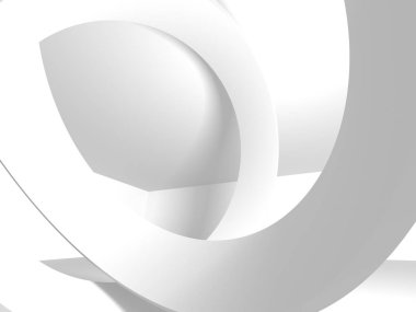 Soyut modern beyaz mimari arka planı. 3d resimleme