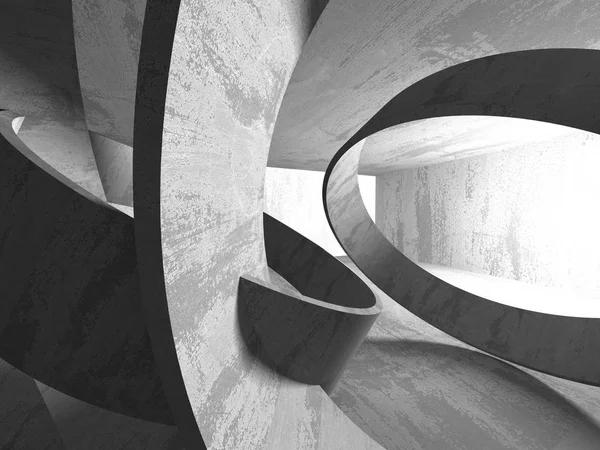 Karanlık Bodrum boş odası iç. Beton duvarlar. Mimari arka plan. 3D render illüstrasyon