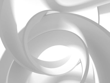 Beyaz Mimarlık inşaat Modern iç arka plan. 3D render illüstrasyon