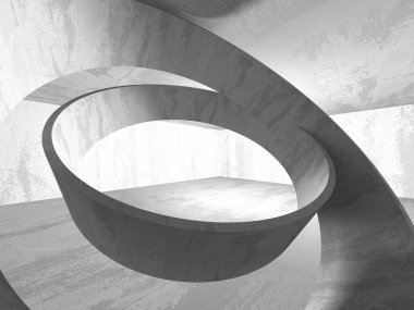 Geometrik beton mimari arka plan. 3D render illüstrasyon