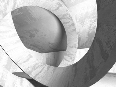 Geometrik beton mimari arka plan. 3D render illüstrasyon