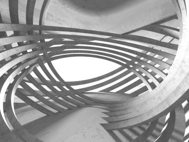 Geometrik beton mimari arka plan. 3D render illüstrasyon