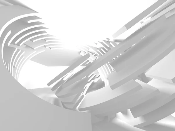 Строительство Белой Архитектуры Современный Интерьер Рендер — стоковое фото
