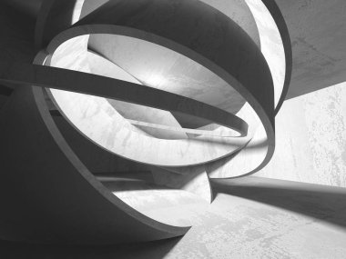 Geometrik beton mimari arka plan. 3D render illüstrasyon