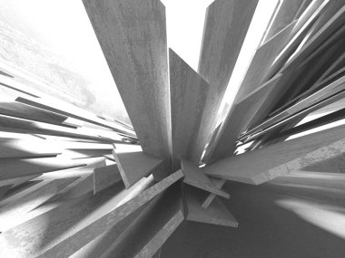 Beton mimari arka plan. Soyut boş karanlık oda. 3D render illüstrasyon