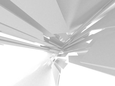 Soyut modern beyaz mimari arka planı. 3d resimleme